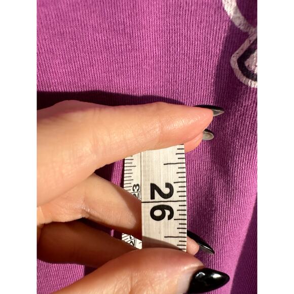 Y2K Vintage Top Womens Large Purple Cross Graphic Cyber Grunge Goth USA - Picture 6 of 7